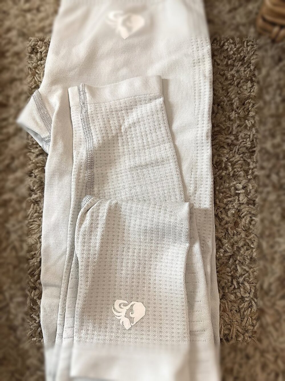 Women's Best White Textured Seamless Gym Leggings XS, New